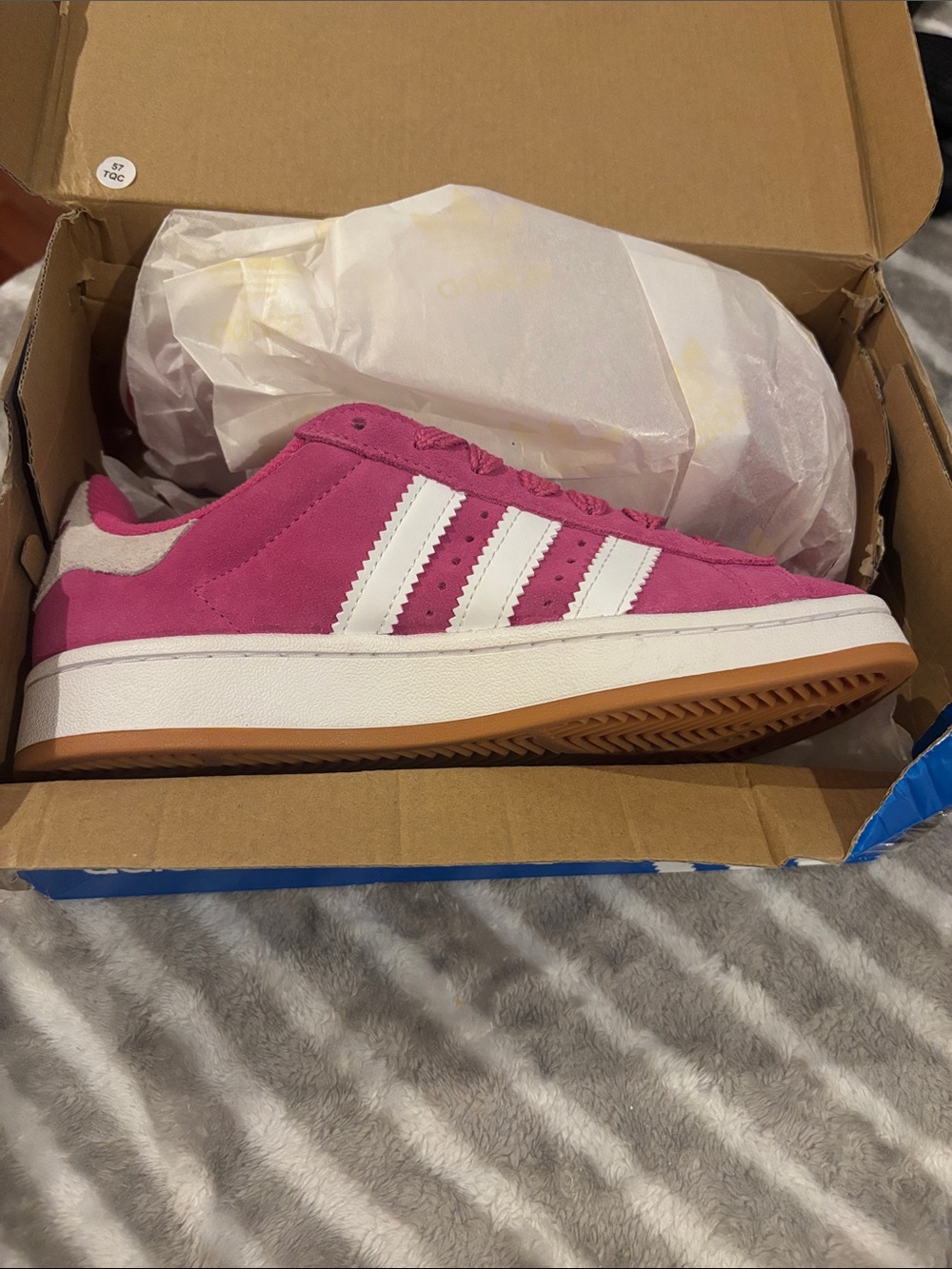 adidas Pink Suede Sneakers with White Stripes and Gum Sole